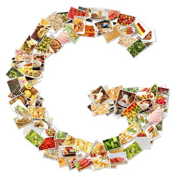 Letter G with Food Collage Concept Art