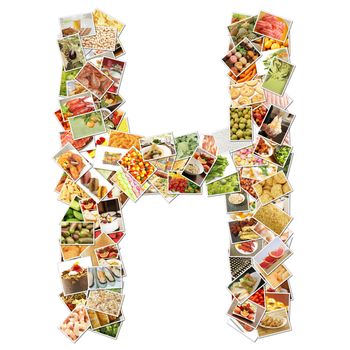 Letter H with Food Collage Concept Art