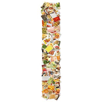 Letter I with Food Collage Concept Art