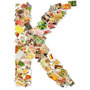 Letter K with Food Collage Concept Art