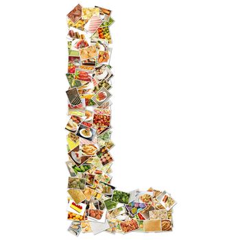 Letter L with Food Collage Concept Art