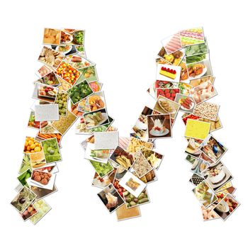 Letter M with Food Collage Concept Art