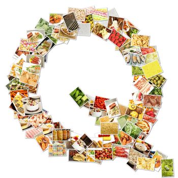 Letter Q with Food Collage Concept Art