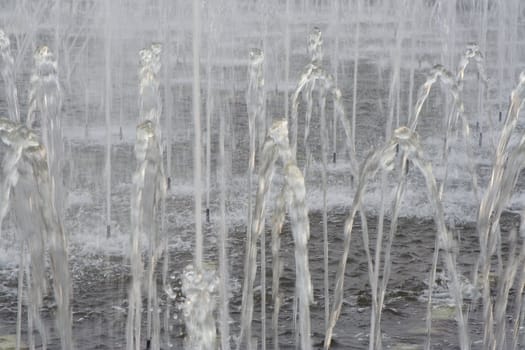 Big fountain in Tsaritsino park in Moscow. Close up.