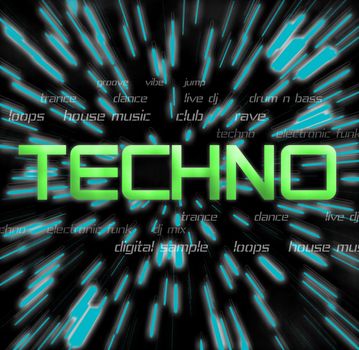 A montage themed around techno music.