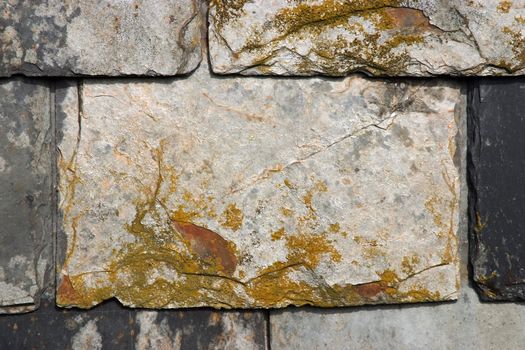 Slate stone used to cover the wall of a house