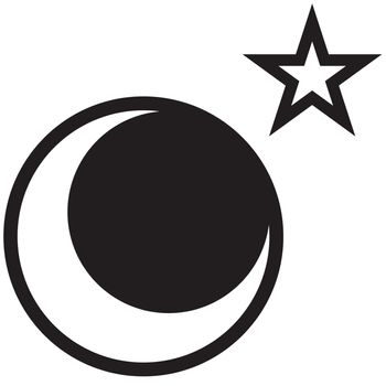 A star and moon drawing - rasterized vector drawing made in adobe illustrator.