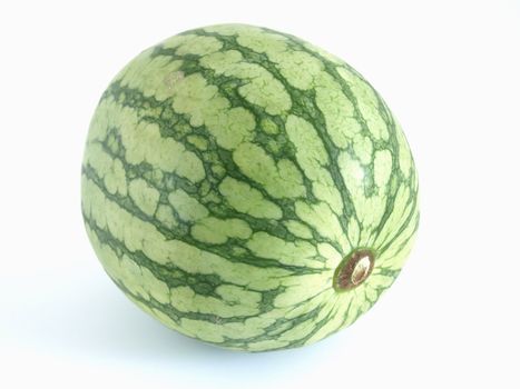An isolated green watermelon studio isolated against a white background.