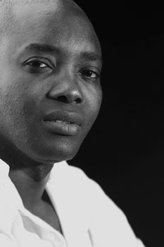 a african male model portrait in the studio