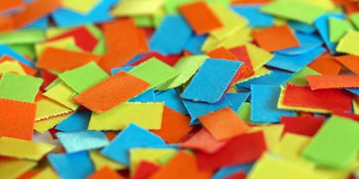 Many coloured carnival confetti useful as a background