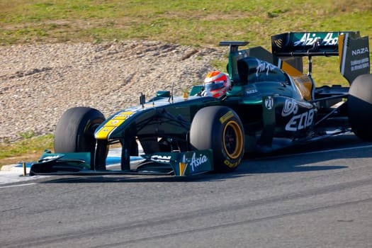 JEREZ DE LA FRONTERA, SPAIN - FEB 11: Jarno Trulli of Team Lotus F1 ON February 11 , 2011, on training session in Jerez de la Frontera , Spain
