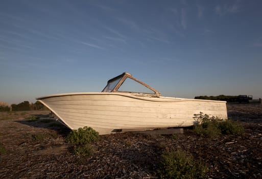 Wrecked boat on the beach