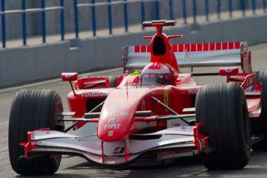JEREZ DE LA FRONTERA, SPAIN - OCT 10: Marc Gene of Scuderia Ferrari F1 leaving the pit in training session on October 10, 2006 in Jerez de la Frontera , Spain