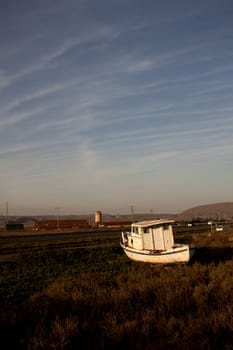 Wrecked boat on the beach