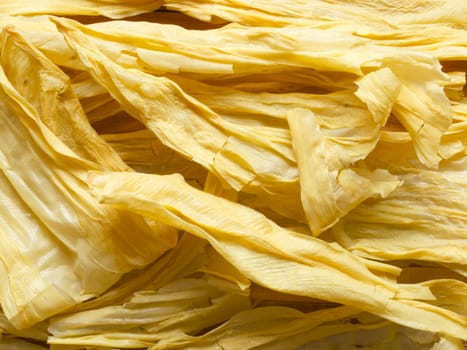 close up of a heap of beancurd sticks