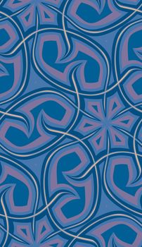 Seamless background pattern of wavy spines in blue tones.
