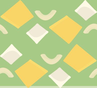 Seamless pattern of ravioli and elbow noodles