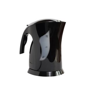 New black electric kettle isolated on white background with clipping path