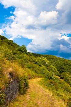 Path in a hilly landscape