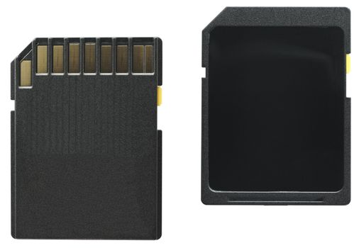 Both sides close up of a SD-Card (Macro)