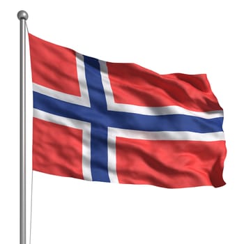 Flag of Norway. Rendered with fabric texture (visible at 100%). Clipping path included.