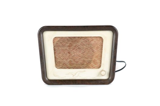 Old Radio 50s - 60s isolated on a white