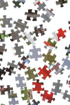 Pieces of puzzle, isolated on white background