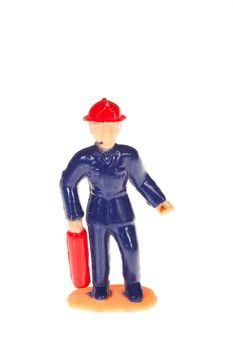 plastic fireman, photo on the white background