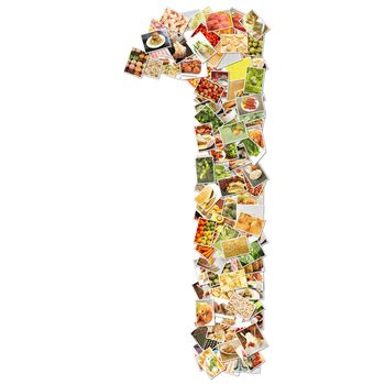 Number 1 One with Food Collage Concept Art