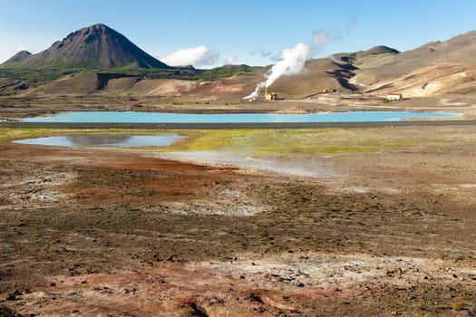 Colorful ground, hot spring in  Namafjall - Iceland.