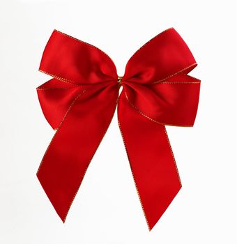 Red  bow Isolated on white.