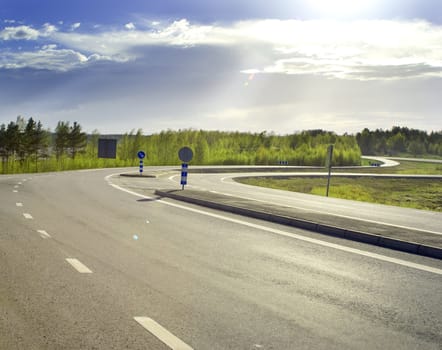 Country road on a sunny morning