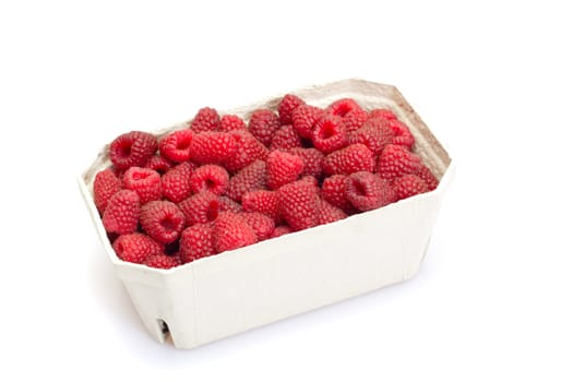 fresh raspberries, photo on the white background
