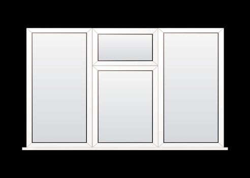 Modern white double glazed plastic window with black background