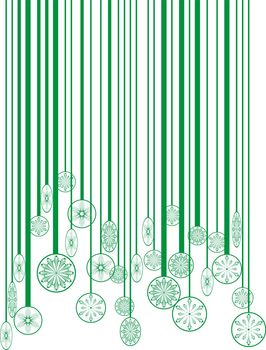 vector green illustration bar-code changing the christmas ball