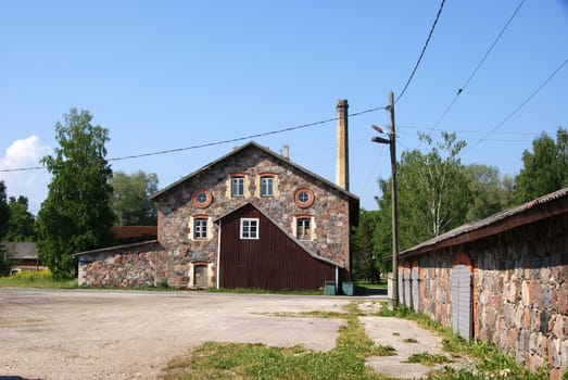 The house is built of large stones