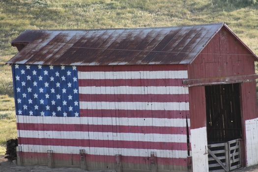 Barn in a farm close up.