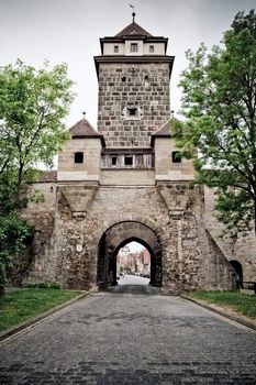 Medieval tower in Rothenburg ob der Tauber, Germany