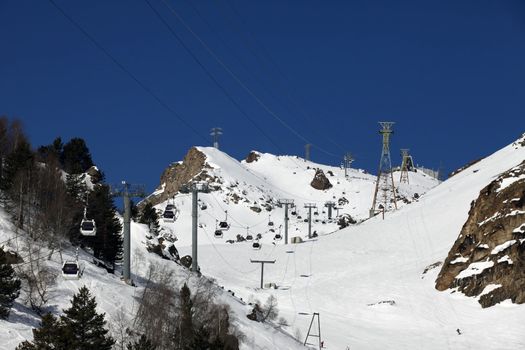 Ski lift. Cheget Mount. Russia. Caucasus. 