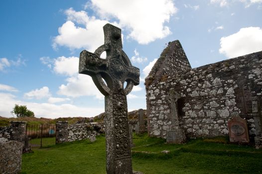Kildalton cross and parish church