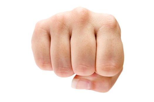 Female fist isolated on a white background.