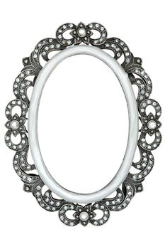 Metal frame with tiny jewels. Isolated on a white background.
