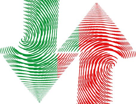 abstract arrows of green and red colour