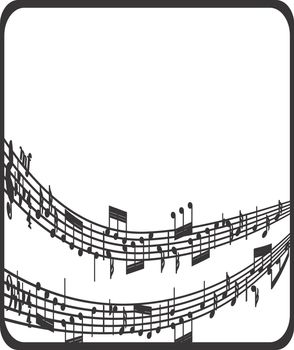 music background with different notes on the white