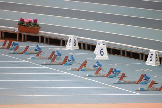 speed race starting point from indoors stadium