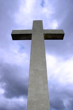 concrete Cross on top of bear island in county Cork Ireland