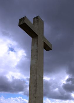 concrete Cross on top of bear island in county Cork Ireland