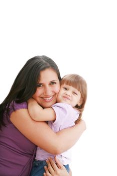 Portrait of happy mother and her smiling daughter