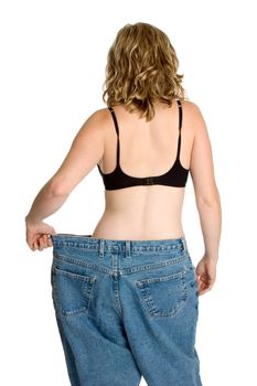 Isolated successful weight loss woman