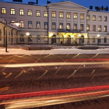 Traffic by Presidential Palace in Helsinki
